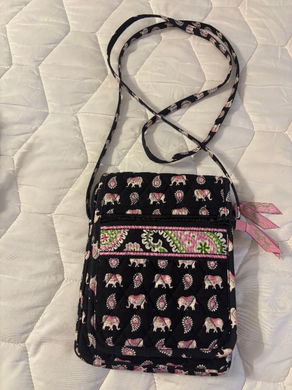 Vera Bradley Retired Pink Elephants crossbody